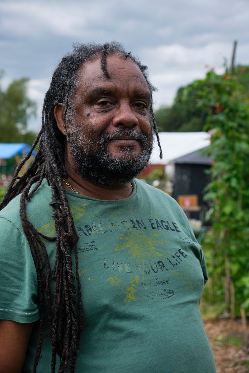 South African gardener at work